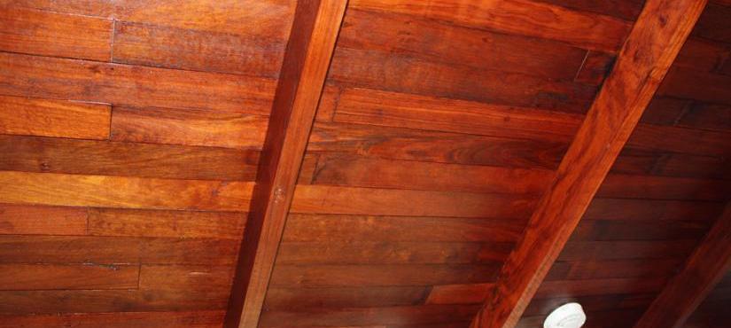 Old jarrah ceiling revarnished in Mosman Park