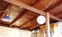 Old jarrah ceiling in Mosman Park before revarnishing
