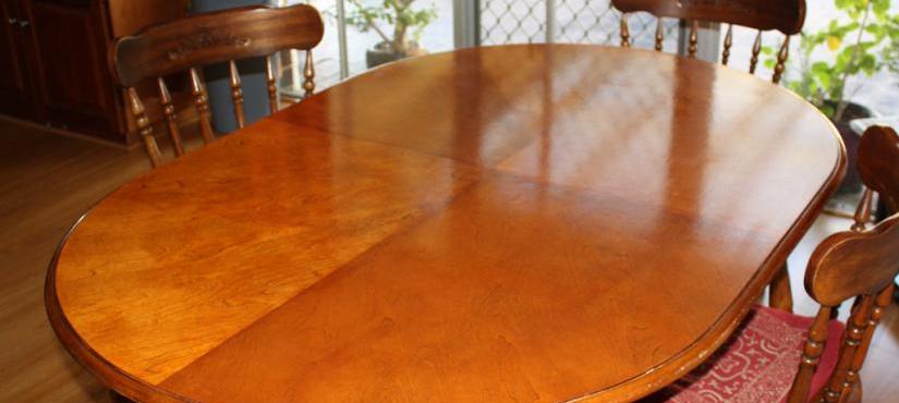 Revarnished old dining table
